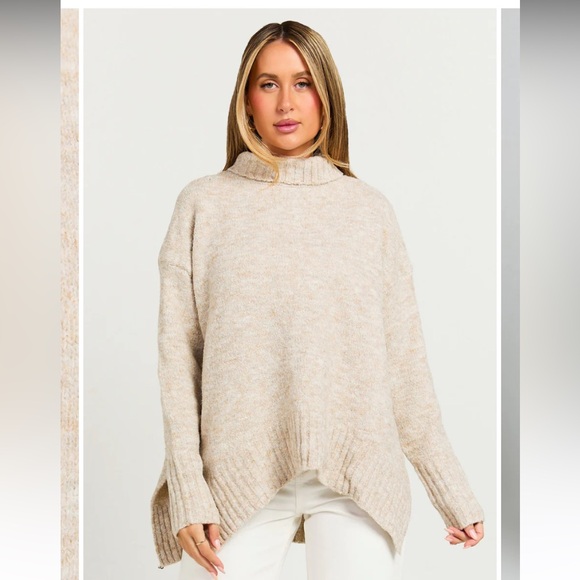 Showpo Cream Turtleneck Sweater - Picture 4 of 7